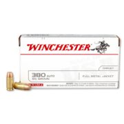 Winchester 380 Auto 95Gr FMJ Box of 50