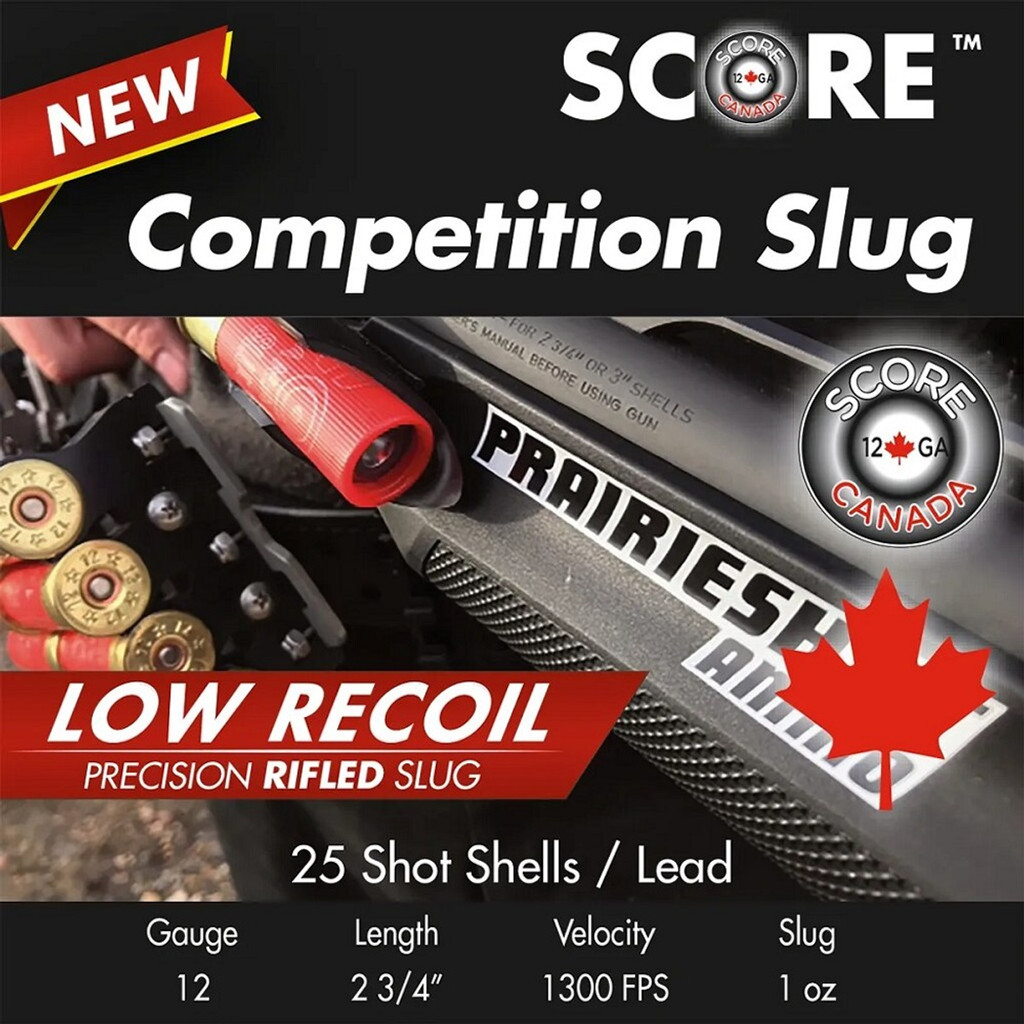 Score Low Recoil Rifled Slug 12 Ga 2 3/4 1 oz Case of 250 » Tenda Canada