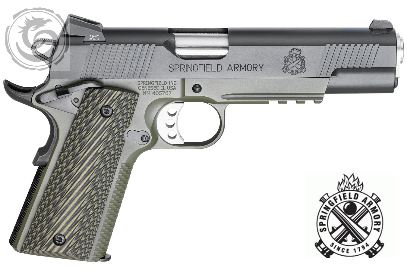 Springfield Armory 1911-A1 5" 45 ACP Operator MC OD/BLACK G10 Pistol ...