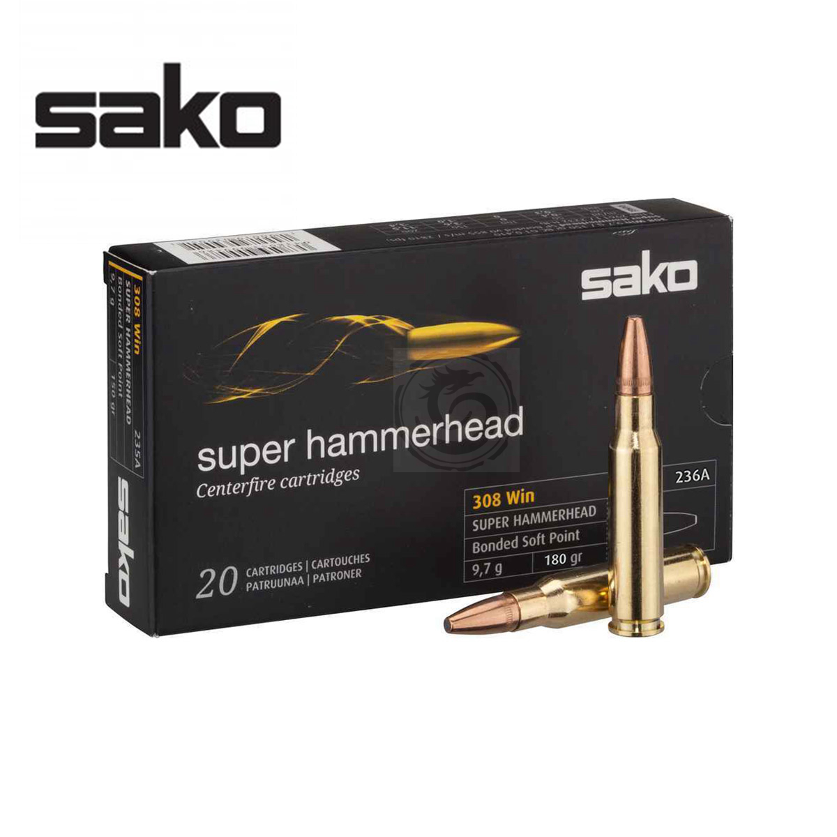 Munitions Sako 300 Win. Mag. Super Hammerhead 180 Gr. - 10 Balles