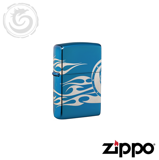 ZIPPO - Tattoo 360 Laser Design High Polish Blue Windproof Pocket Lighter -  49048