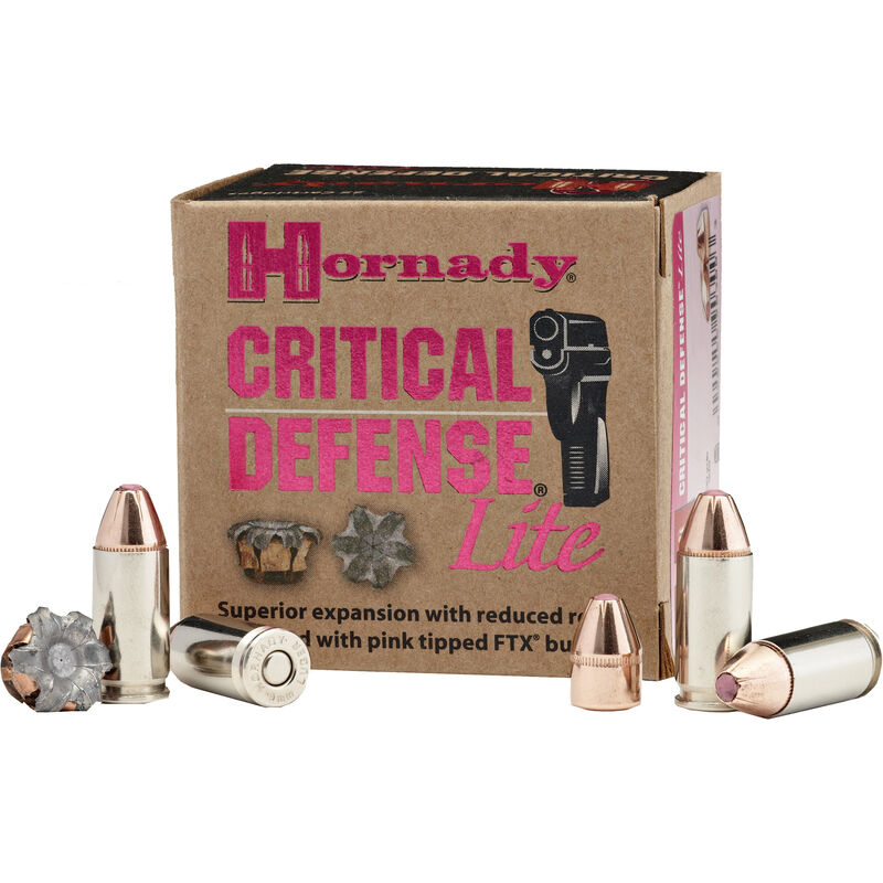 Hornady Critical Defense Lite Ammo 9mm Luger 100gr Ftx Box Of 25 Tenda Canada 