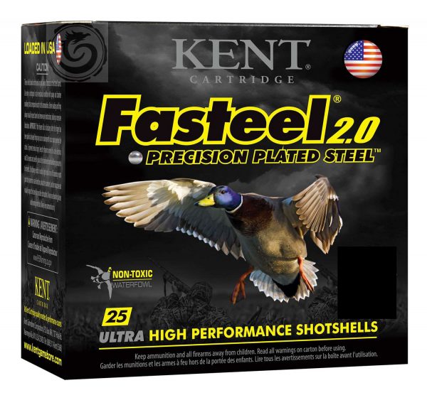 Kent Fasteel 2.0 Cartridge 20Ga, 3″, 7/8 oz, #4 Shot Box of 25