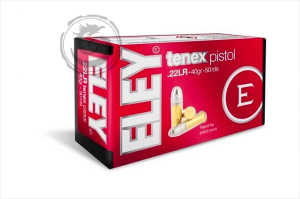 Eley Tenex Pistol 22 LR 40 Grain LSR Box of 50