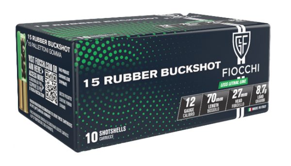 Fiocchi 12Ga Rubber Buckshot 2-3/4″, 15 Pellets Box of 10