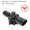 Firefield 2.5-10×40 Barrage Riflescope with Red Laser (Red-Green Mil-Dot Illuminated Reticle) – FF13065