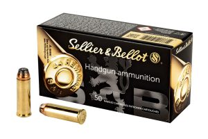 44 caliber magnum pistol cartridge case with 9mm bullet Stock