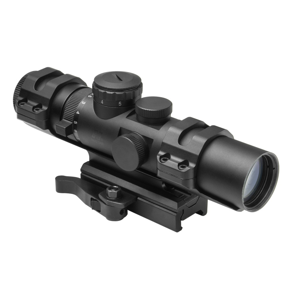 VISM XRS 2-7x32 Blue Illuminated Mil-Dot Scope w/ Convertible Base ...